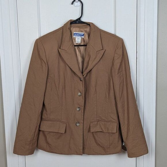 Pendleton | Tan Virgin Wool Classic Blazer Size 8 - Picture 1 of 5